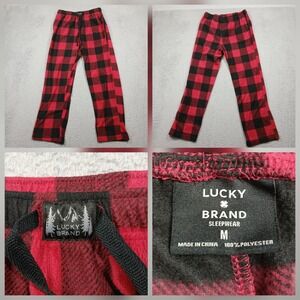 Lucky Brand Sleepwear Pajama Pants Mens M Red Black Buffalo Plaid Lounge